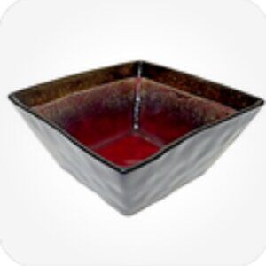 Brown & Red Square Decoratove Sercing Bowl